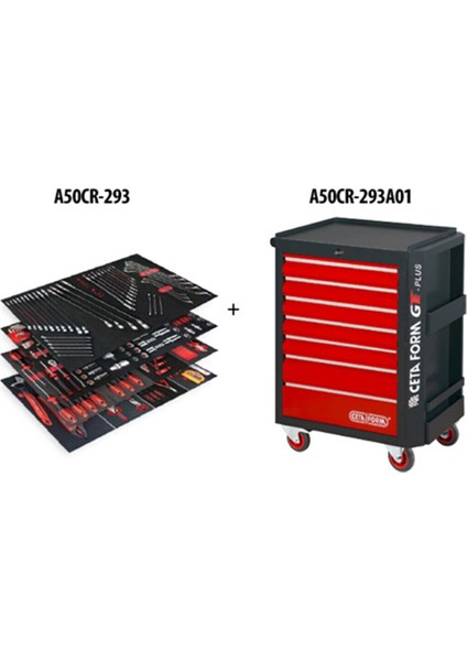 293 Parça Takım Arabası A50CR-293A01-07 Dolu Takım Arabası