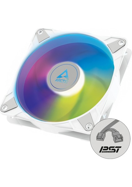 Arctıc P12 Pwm Pst A-Rgb 120MM 0-2200 Rpm 0db Yarı Pasif Yüksek Basınçlı Kasa Fanı - Beyaz (AR-ACFAN00254A)