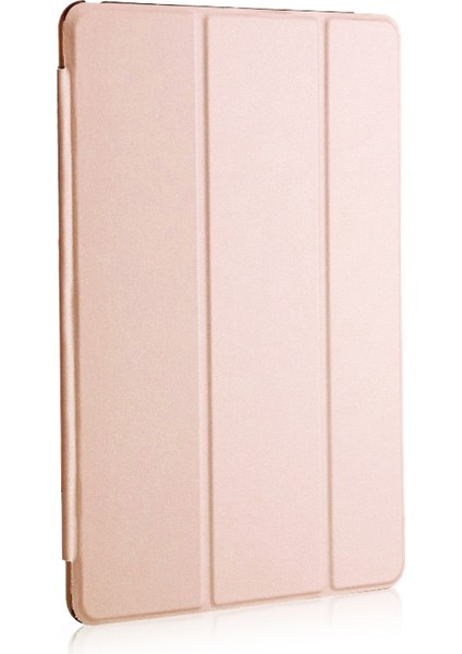 Apple iPad Pro 12.9`` 2022 6. Nesil Kılıf (A2436-A2764-A2437-A2766) Slim Translucent Back Smart Cover Rose Gold