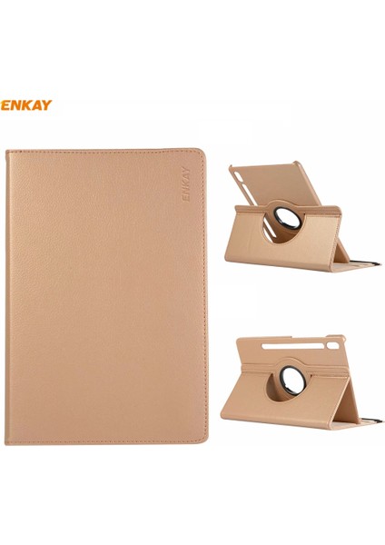 Samsung Galaxy Tab Için Enkay Pu Deri Akıllı Kılıf S7 11.0 Gold (Yurt Dışından)