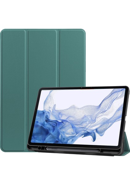 Three-Folding Tpu Tablet Case For Samsung Galaxy Tab S8 Yeşil (Yurt Dışından)