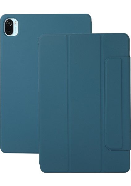 Xiaomi Pad 5 / Pad 5 Pro Için Manyetik Toka Deri Kılıf Dark Green (Yurt Dışından)