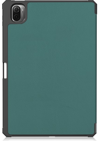 Xiaomi Pad 5/5 Pro Için Custer Doku Deri Kılıf Dark Green (Yurt Dışından)
