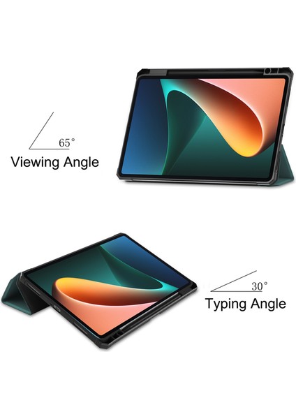 Xiaomi Pad 5/5 Pro Için Custer Doku Deri Kılıf Dark Green (Yurt Dışından)