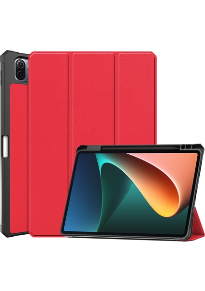 Zsunsky Shop Xiaomi Pad 5/5 Pro Için Custer Doku Deri Kılıf Red (Yurt Dışından)