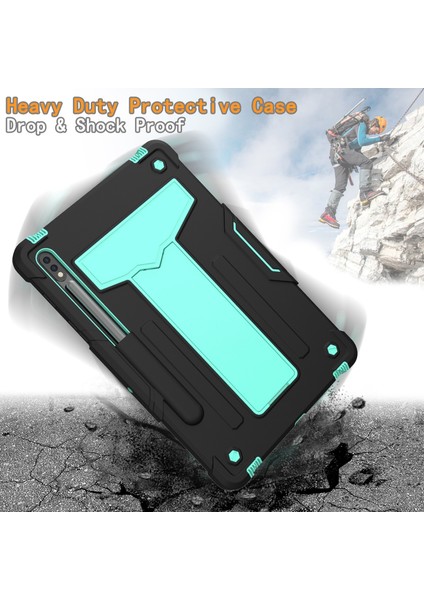 Samsung Galaxy Tab S7 T870 / T875 T-Şekilli Tutucu Kılıf Black+Mint Geen (Yurt Dışından) fırsatları