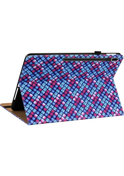 Texture Tablet Pu Case For Samsung Galaxy Tab S8 / Tab S7 Mavi (Yurt Dışından)