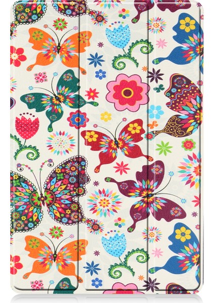 Custer Painted Tablet Leather Case For Samsung Galaxy Tab S8 Colorful Butterflies (Yurt Dışından)
