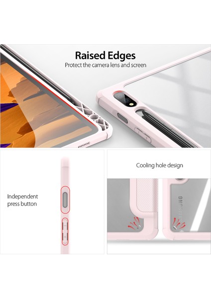 Samsung Galaxy Tab S7 2020 SM-T870 / SM-T875 Pu + Pc + Tpu Kılıfı Pink (Yurt Dışından) modelleri