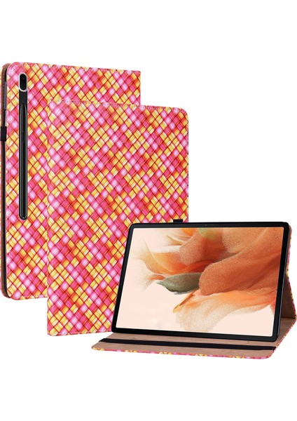 Texture Tablet Pu Case For Samsung Galaxy Tab S8 / Tab S7 Kırmızı Gül (Yurt Dışından)