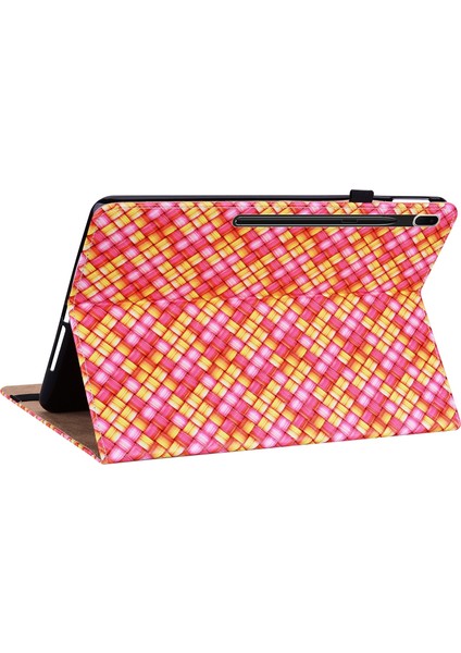 Texture Tablet Pu Case For Samsung Galaxy Tab S8 / Tab S7 Kırmızı Gül (Yurt Dışından)