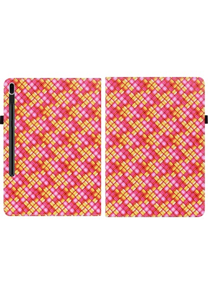 Texture Tablet Pu Case For Samsung Galaxy Tab S8 / Tab S7 Kırmızı Gül (Yurt Dışından)