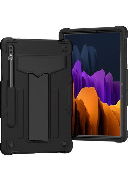 Samsung Galaxy Tab S7 T870 / T875 T-Şekilli Tutucu Kılıf Black+Black (Yurt Dışından)