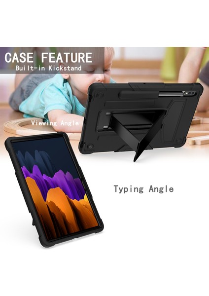 Samsung Galaxy Tab S7 T870 / T875 T-Şekilli Tutucu Kılıf Black+Black (Yurt Dışından) modelleri