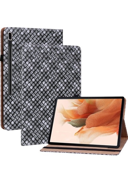 Texture Tablet Pu Case For Samsung Galaxy Tab S8 / Tab S7 Siyah (Yurt Dışından)