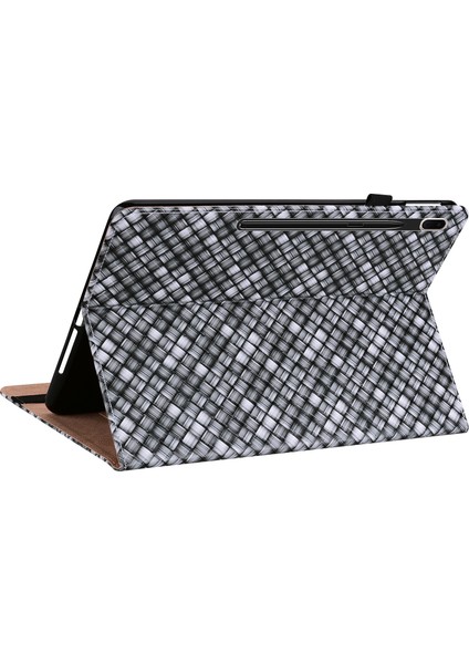 Texture Tablet Pu Case For Samsung Galaxy Tab S8 / Tab S7 Siyah (Yurt Dışından)