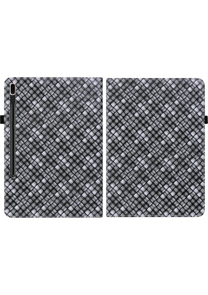 Texture Tablet Pu Case For Samsung Galaxy Tab S8 / Tab S7 Siyah (Yurt Dışından)