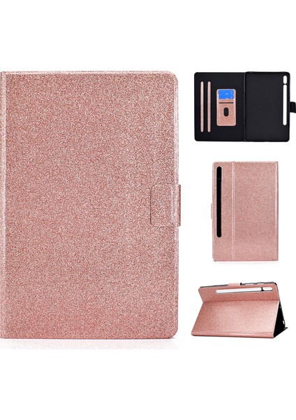 Samsung Galaxy Tab S8 / S7 Için Glitter Toz Kılıfı Rose Gold (Yurt Dışından)