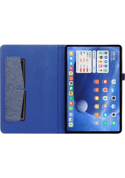 Xiaomi Pad 5/5 Pro Için Tpu + Kumaş Pu Deri Kılıf Dark Blue (Yurt Dışından)