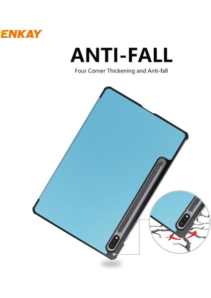 Zsunsky Shop Enkay Pu Leather + Pc Smart Case For Samsung Tab S7 11.0 Light Blue (Yurt Dışından)