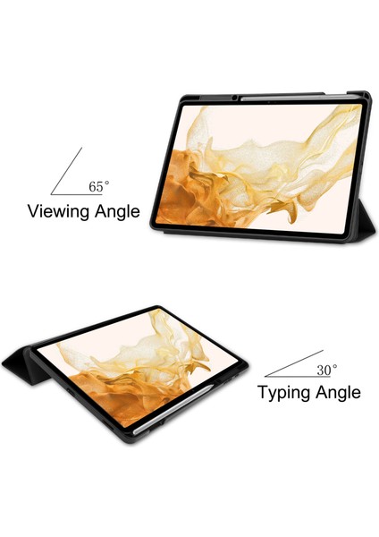 Three-Folding Tpu Tablet Case For Samsung Galaxy Tab S8+ Siyah (Yurt Dışından)