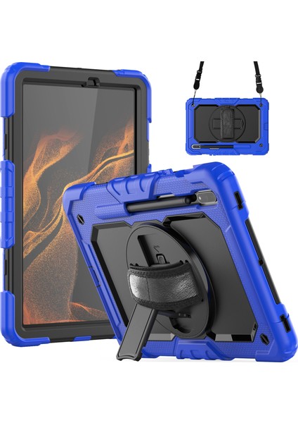 Silikon + Pc Durumda Samsung Galaxy Tab S8 11 Inç SM-X700 Dark Blue+Black (Yurt Dışından)