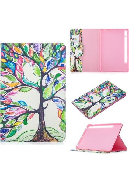 Samsung Galaxy Tab S7 T870 Deri Kılıf Için Tree Of Life (Yurt Dışından)