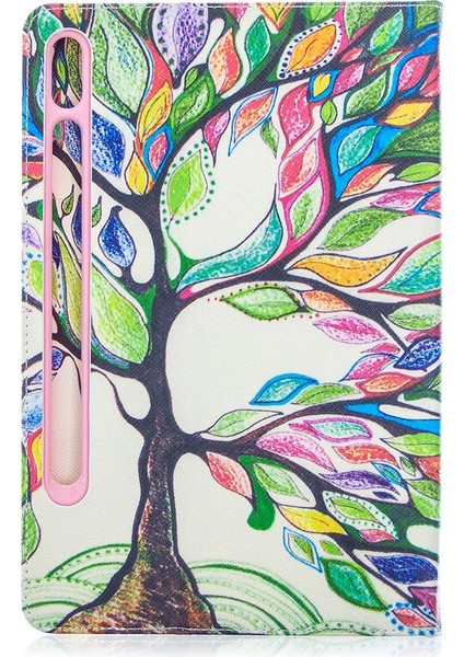 Samsung Galaxy Tab S7 T870 Deri Kılıf Için Tree Of Life (Yurt Dışından)