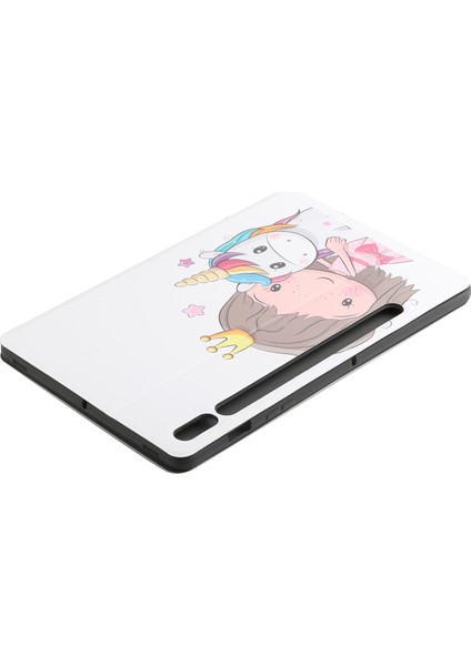 Zsunsky Shop Samsung Galaxy Tab S7 SM-T870 / T875 Deri Kılıf Girl Unicorn (Yurt Dışından)