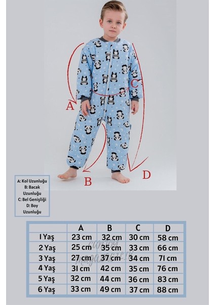 Kız Erkek Çocuk Desenli Uyku Tulumu