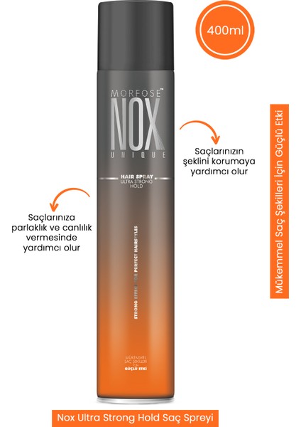 Morfose Nox Unique Saç Spreyi Ultra Sert 400 Ml