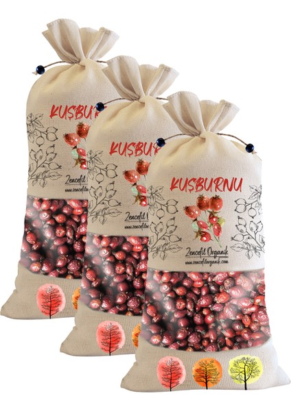 Bez Torba Kurtulmuş Kuşburnu Kurusu 3 x 650 gr