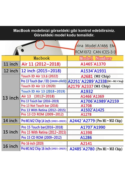 MacBook Pro 13 M1 Chip A2338 Shell Rubber Sert Kapak Kılıf - AL3372