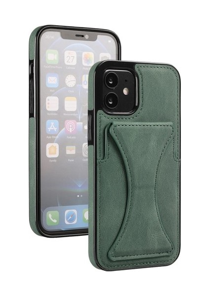 iPhone 12 Mini Kartlık Bölmeli Pu Deri Kılıf (Yurt Dışından)