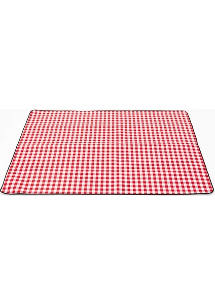 FP1409 6mm Kalınlaşmış Nem-Proof Plaj Mat Açık Kamp Çadırı Mat Ile Saklama Torbası 200X200CM Kırmızı Beyaz Izgara (Yurt Dışından)