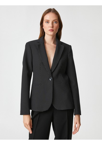 Puantiyeli Blazer Ceket Tek Düğmeli modelleri