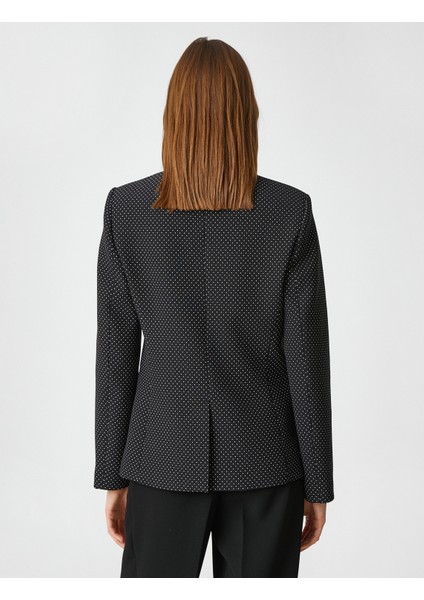 Puantiyeli Blazer Ceket Tek Düğmeli fırsatları