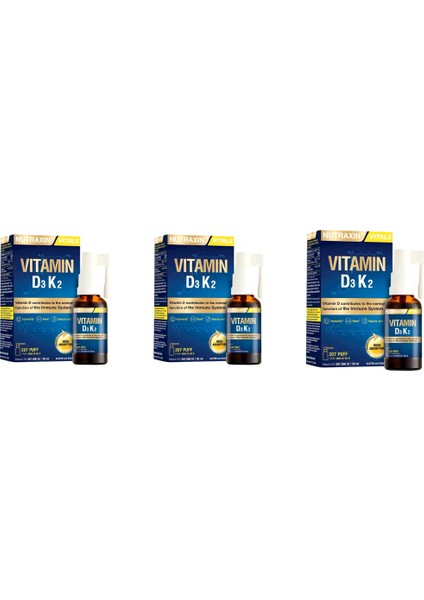 Vitamin D3K2 Sprey 30 ml 3 Kutu