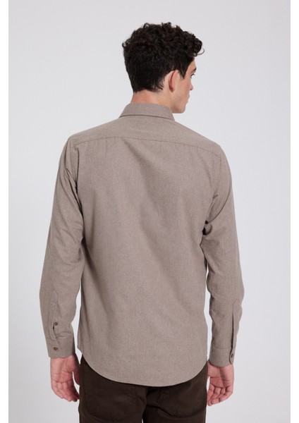 Regular Fit Vizon Düz Kışlık Gömlek 7HC02ORT13265