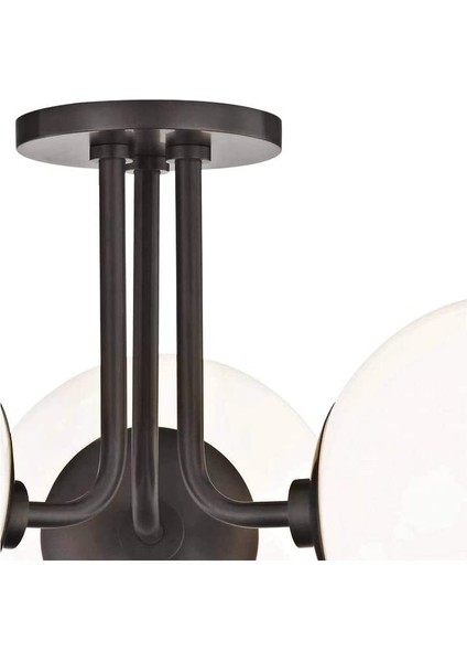 Üçlü Siyah Marin Model Modern Glop Camlı Avize