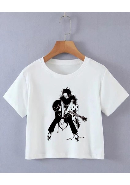 Nana Guitar Baskılı Beyaz Crop fiyatları