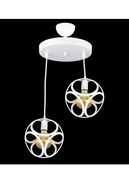 Ikili Modern Çember Küp Model Sarkıt Avize