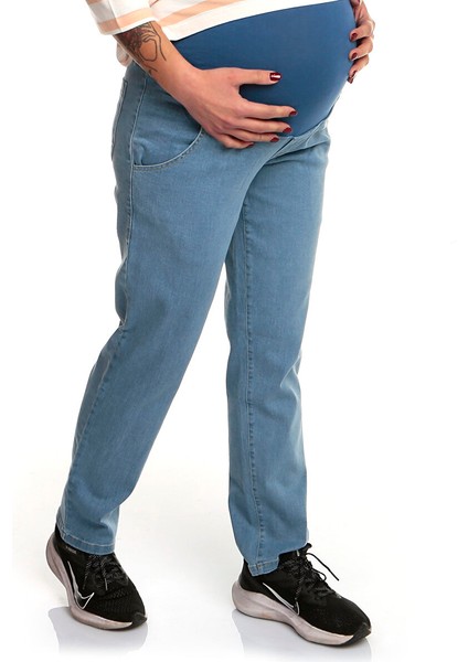 Hamile Denim Pantolon Düz Paça