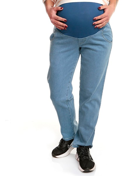 Hamile Denim Pantolon Düz Paça