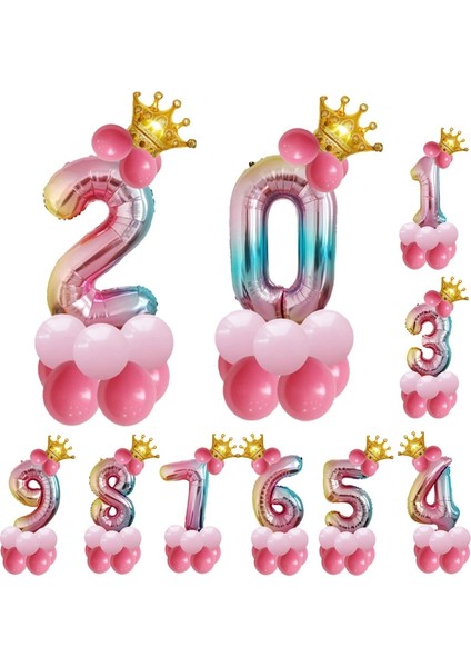 2 Set T2001 Doğum Günü Balon Seti Çok Renkli (Yurt Dışından)
