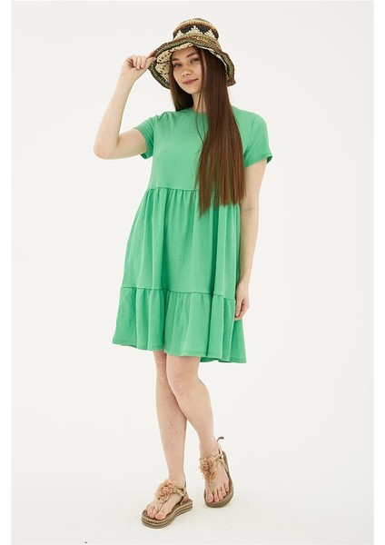 Kısa Kollu Elbise Yeşil