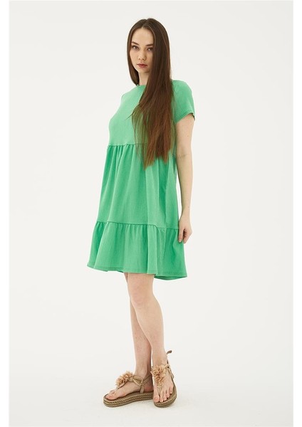 Kısa Kollu Elbise Yeşil