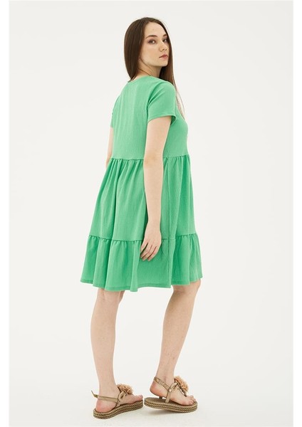 Kısa Kollu Elbise Yeşil