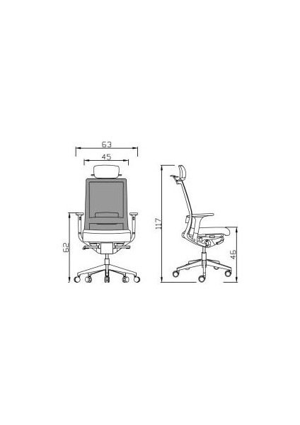 Başlıklı Ergonomik Çalışma Koltuğu