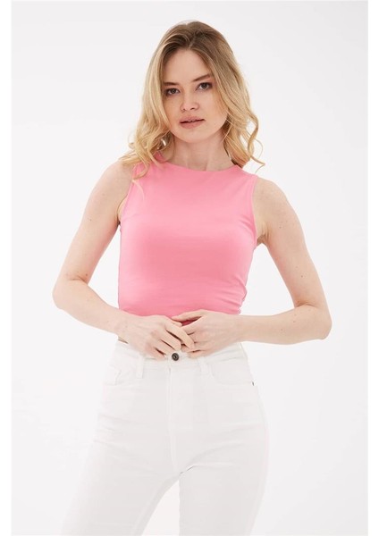 Kolsuz Crop Bluz Pembe / Pink